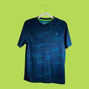 Old Navy Go Dry Activewear Men’s Shirt Navy Blue Reflective Logo Size Small